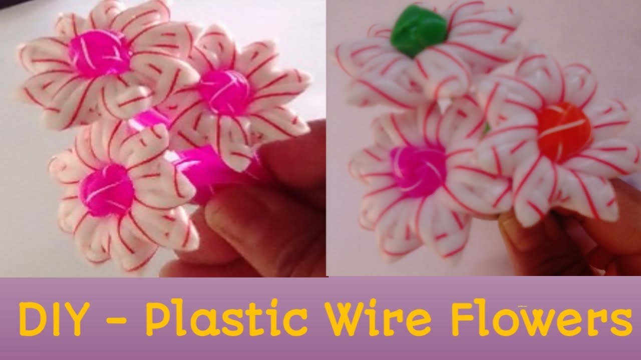 DIY Plastic wire Flower | Artificial Flower Making Tutorial