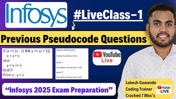 🔥Infosys Pseudocode Questions & Answers | Infosys System Engineer 2025 Exam | Previous Year Qs