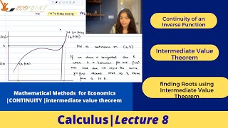 Limits | Continuity of Inverse Functions and Intermediate Value Theorem and Finding Root | 8 | Opn Ac 9 Continuity Inverse Functions