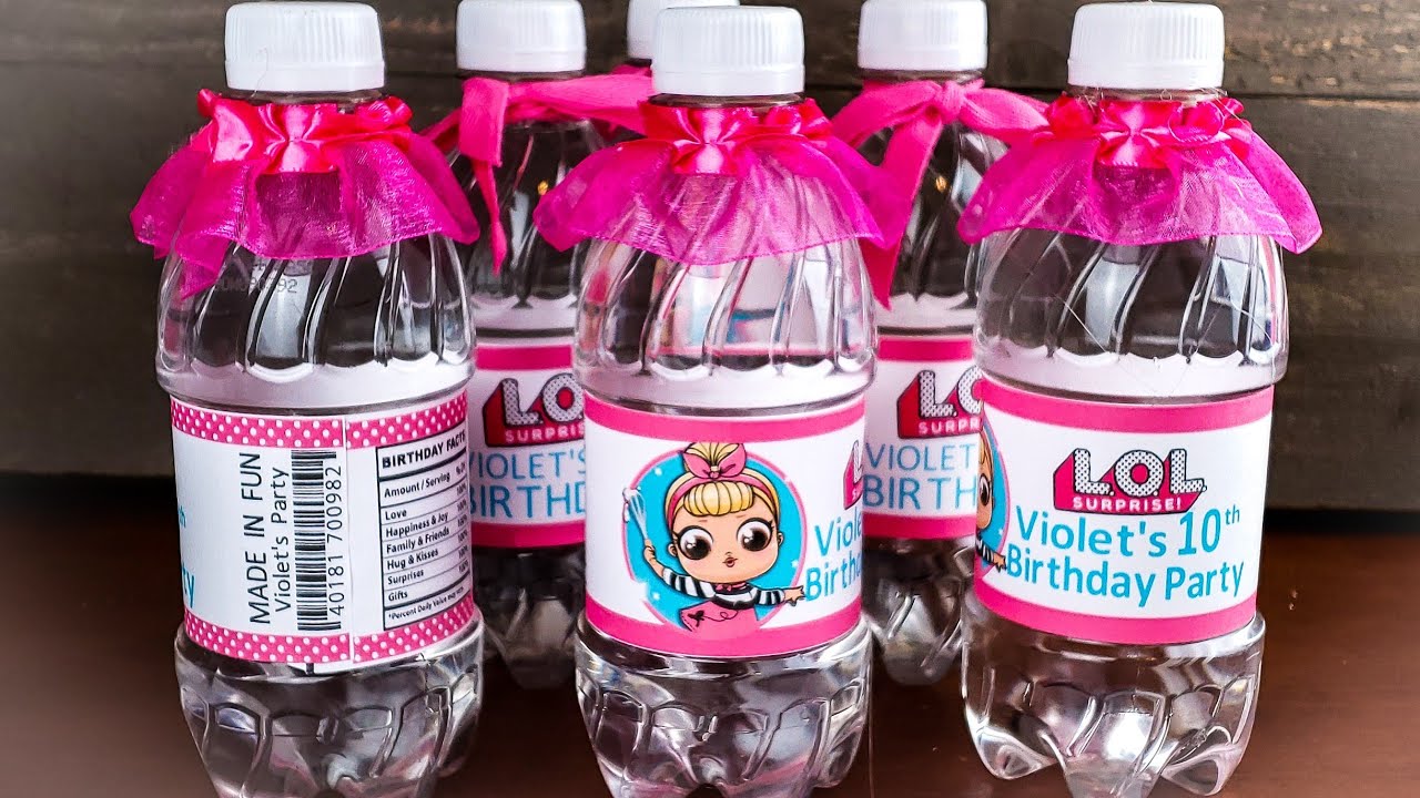 Multitud casete Ilustrar Etiquetas para Botella de Agua para Fiesta de muñecas LOL | Botella de agua  personalizada con Cricut - YouTube
