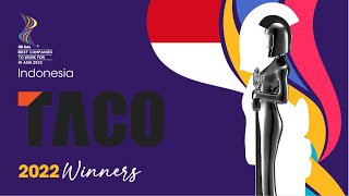Taco Group - 2022 INDONESIA Winner of HR Asia Best Companies to Work for in Asia