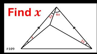 Find X in this Isosceles Triangle Puzzle | Geometry #109