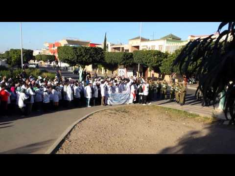 لحضات قمع مسيرة الاساتذة المتدربين امام المركز الجهوي لمهن التربية و التكوين بانزكان