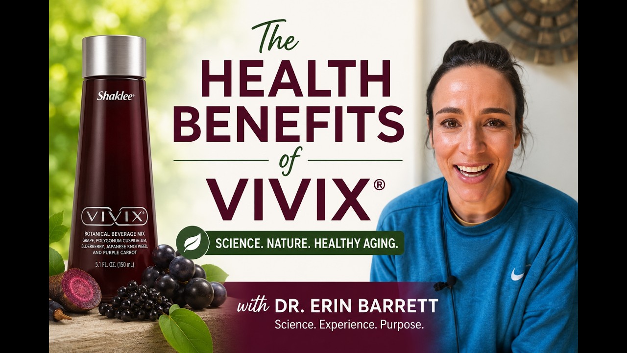 Dr. Erin Barrett discusses the health benefits of Vivix, a polyphenol-rich supplement featuring resveratrol and botanical ingredients that support healthy aging and cellular wellness. 💚