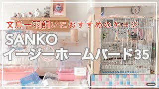 【文鳥ケージの紹介・SANKOイージーホーム バード35】小鳥のお世話Vlog