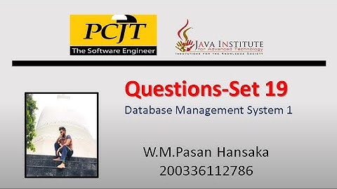 Question Set 19 | Database Management System | Java Institute
