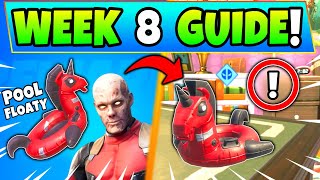 Fortnite DEADPOOL WEEK 8 CHALLENGES: POOL FLOATY + Yacht Party! How to Get Deadpool Battle Royale