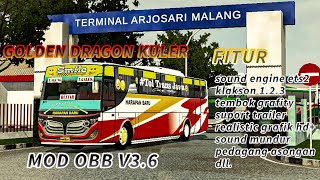 MOD OBB V3.6 SOUND GOLDEN DRAGON KULER // MOD BUSSID V3.6