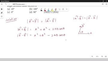 #10 NEET | If the magnitude of sum of two vectors is equal to the magnitude of difference of two