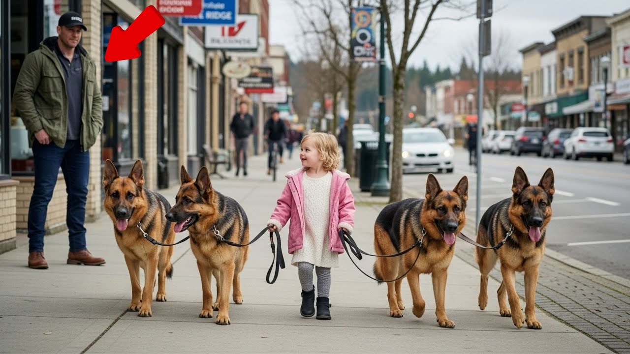 Маленькая девочка каждое утро выгуливала четырёх собак, пока ветеран не раскрыл секрет, который о...