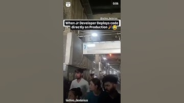 Jr. developer deploys code directly on Production 🎉😅😆😜 #coding #codingmeme #programmer #itmemes