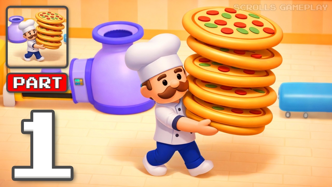 Pizza Rush - Gameplay Walkthrough Part 1 - Slice Fast Serve Faster (iOS, Android)