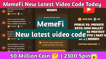 Memefi Video Code today | YOU