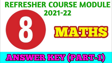 8th Standard Mathematics Refresher Course Module Answer key (Part-2) Chapter 15 to 25 (2021-2022)