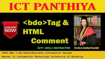 HOW TO ADD HTML COMMENT & BDO TAG | HTML IN SINHALA | ICT PANTHIYA