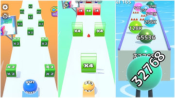 Jelly Run vs Ball Run Gameplay | Normal vs Infinity Mode Race | 4096e vs 128aa vs 2048K