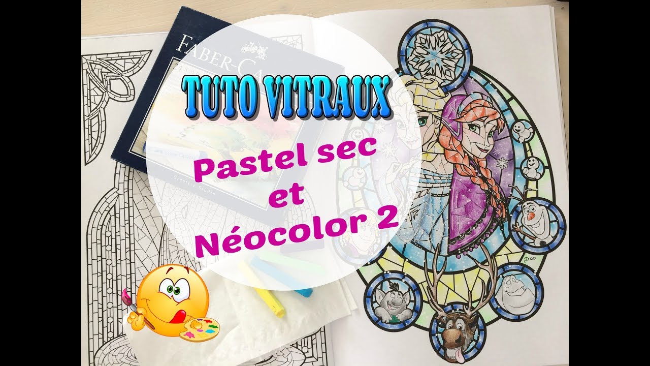 * VITRAUX * Technique Pastel et Néocolor 2 # coloriage adulte