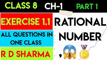 Rational Number, ch-1 Ex 1.1 Class 8, Ch 1 RD Sharma , R D Sharma Class 8 Exercise 1.1 Solution,