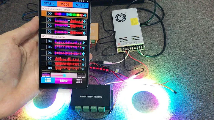 How to connect DC12V WS2815 144 LEDs/m addressable led strips to amplifier and controller