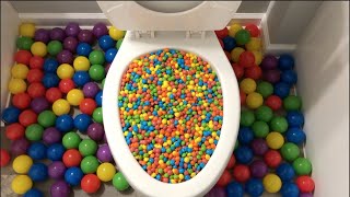 Will it Flush? - Coca Cola, Sprite, Mirinda Balloons and Rainbow Skittles