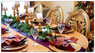 Transitional Christmas Table Decor | From Thanksgivings to Christmas Tablescape | My Holiday Home