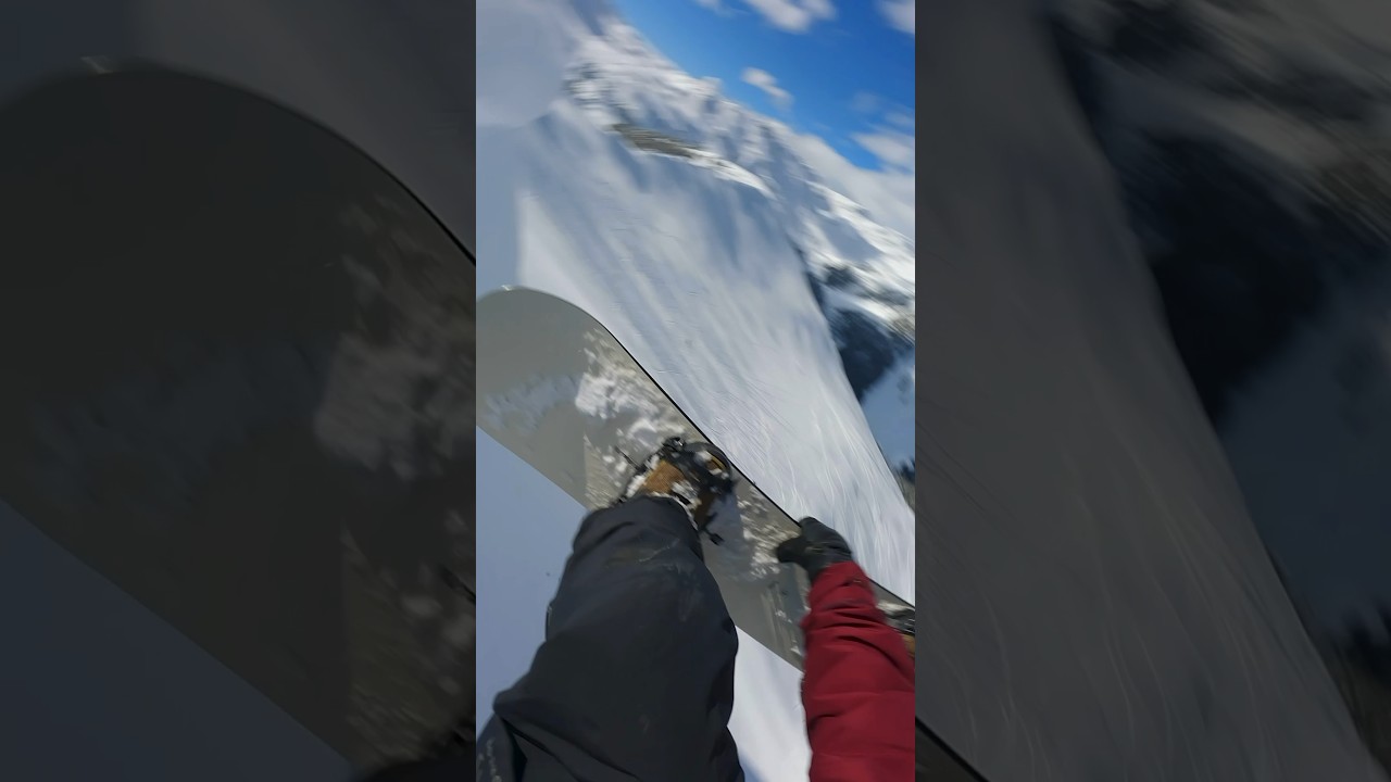 Big powder jump gone wrong #snowboarding