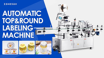ZONESUN Automatic Labeling Machine Bottle Top and Body Label Applicator ZS-TB822P