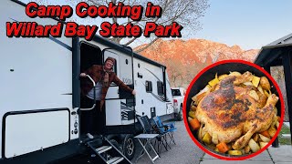 Camping & Camp Oven Cooking at Willard Bay State Park, Utah