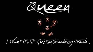 Queen - I Want It All Guitar Cover ) Guitar Backing Track with  Rhythm and vocal ) version 2.