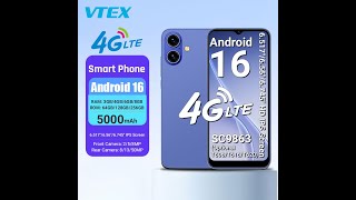 6.5" SC9863 CPU 4G #Smartphone HD IPS Display Android16 5000mAh Big Battery And NFC Function