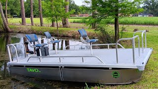 Mini Pontoon Boat TAVO P4 Transformer 4 person shipper model www.TAVOline.com