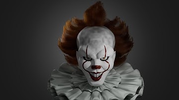 Pennywise 3D Sculpt in Blender | Horror Character Timelapse (IT Movie Fan Art)