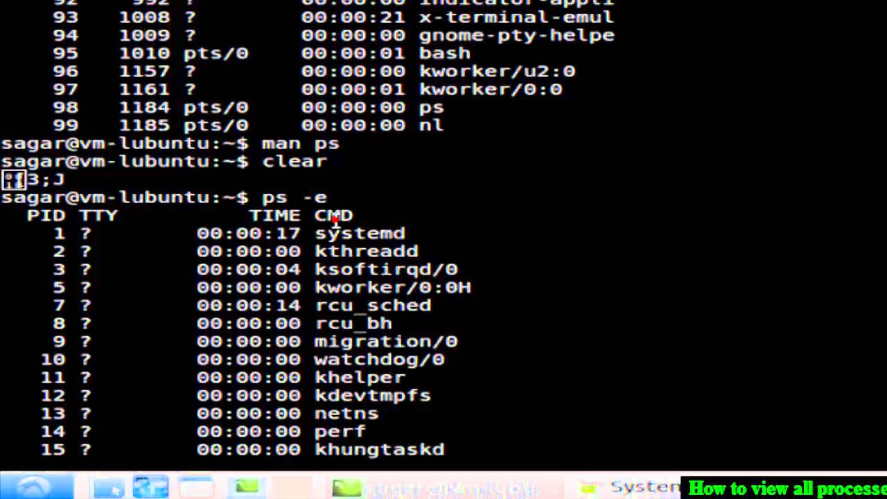 How to view all processes in Linux