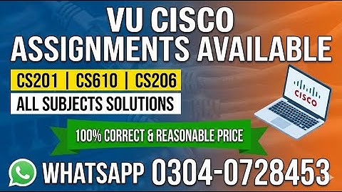 CS201, CS610, CS206 Cisco Assignments Solved | Virtual University
