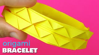 How to make paper bracelet without glue. Origami bracelet simple tutorial DIY