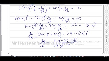 WMA14/01, IAL, (Edexcel), P4, October 2022, Q11, Implicit Differentiation, Stationary Points