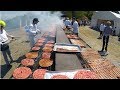 Huge Italian Street Food Festival of Grilled Meat. Ribs, Sausages, Chicken and More Meat