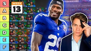 Top 40 Running Back Rankings & Tiers - Week 13 Fantasy Football