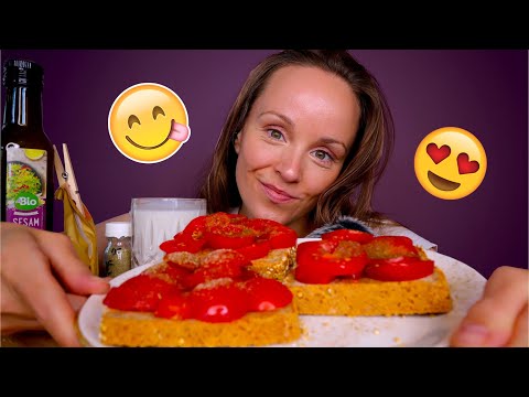 ASMR Brotzeit-Frühstück: Tomatenstulle 🍅😂😍 Eating Sounds, Mouth Sounds & Crunchy Sounds | Geflüstert