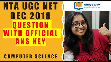 NTA UGC NET Dec 2018  Question with official ans key Computer Science - Part 1| NTA UGC NET PYQs CS