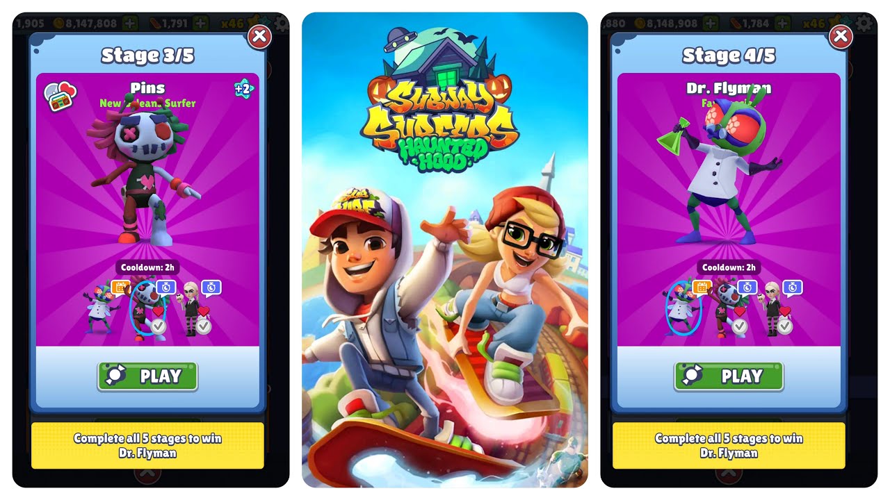 Subway Surfers Haunted Hood 2024 Bob the Blob vs Trick or Treat Pins and Dr, Flyman