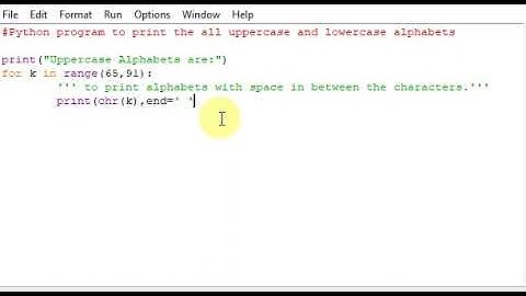 Python program to print the all uppercase and lowercase alphabets