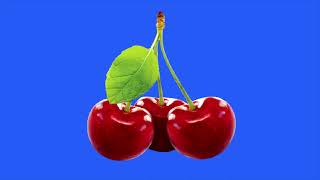 Zoom & Rotating Red Cherry Green Screencherry Animation & Footage