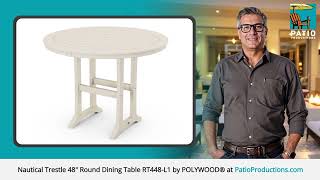 POLYWOOD Nautical Trestle 48in Round Dining Table RT448 L1 | Elegant Beauty Built to Last