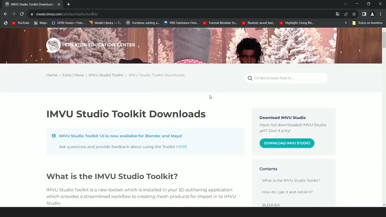 Como baixar e instalar o IMVU Studio Toolkit no Blender