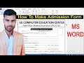 ms word me form kaise banaye