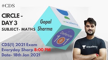 CDS MATHS (2021) - Circle (DAY-3) | Mathematics | Target CDS(1) 2021 | Gopal Sharma