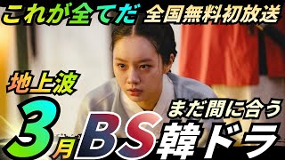【これ見れば完璧❗️】3月地上波韓ドラ＆3月BS韓国ドラマ情報14作❗️