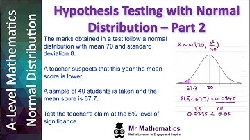 Hypothesis Testing with the Normal Distribution - Part 2 | Mr Mathematics