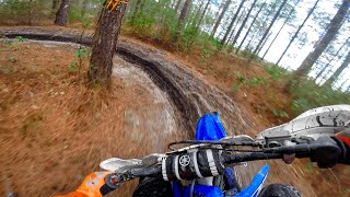 Riding a YZ250